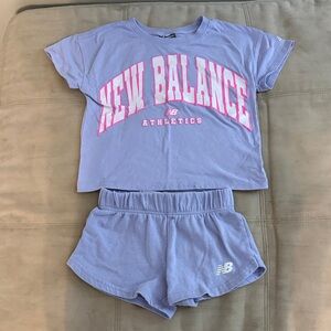 New Balance Lavender Athletic Outfit Shorts and T-shirt Size 6X